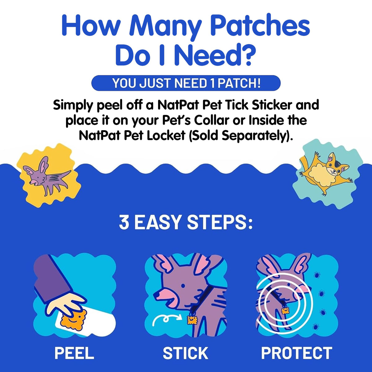 Tick Repellent Pet Patches for Dogs and Cats, 48 Count C413