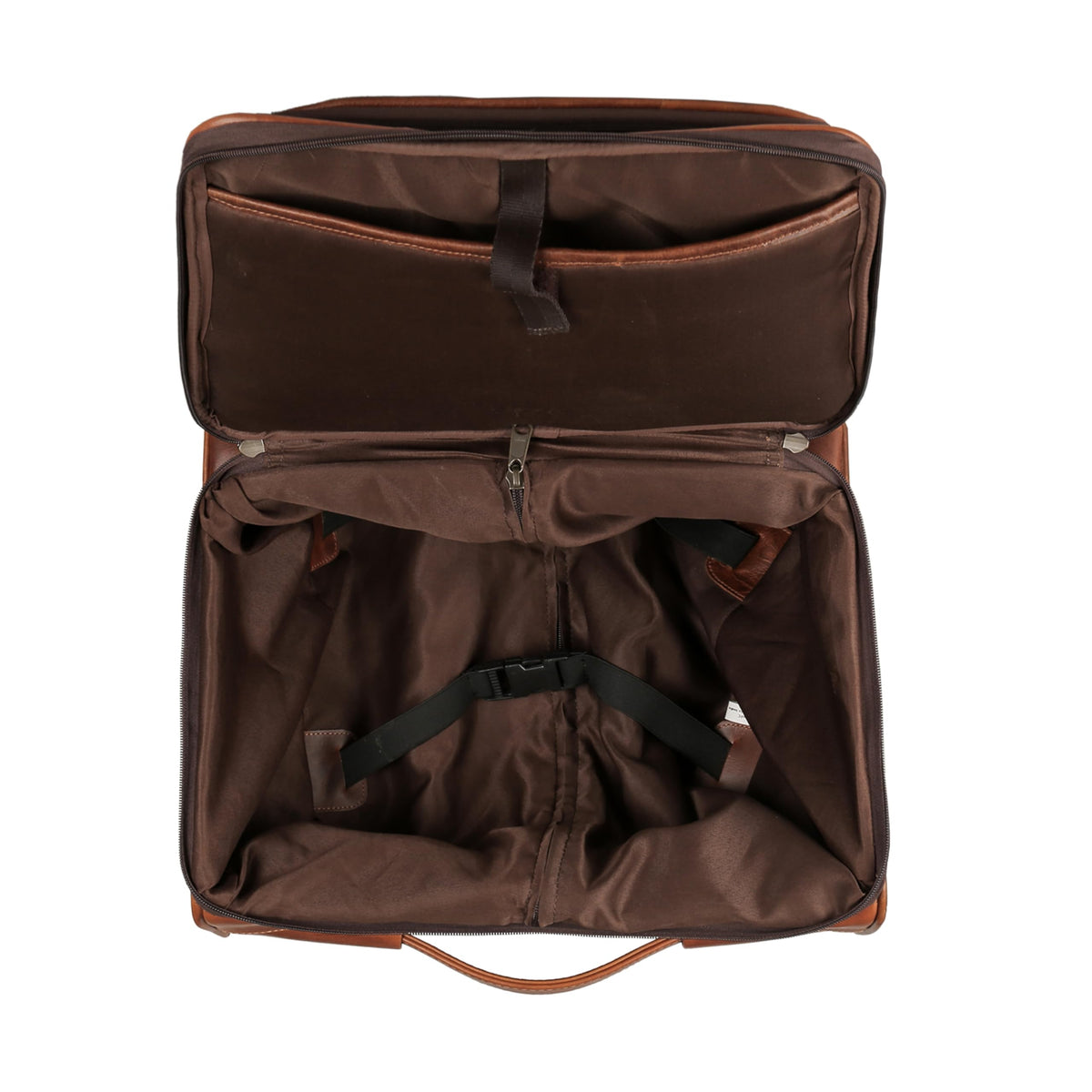 Leather Rolling Briefcase with Trolley Handle U56975