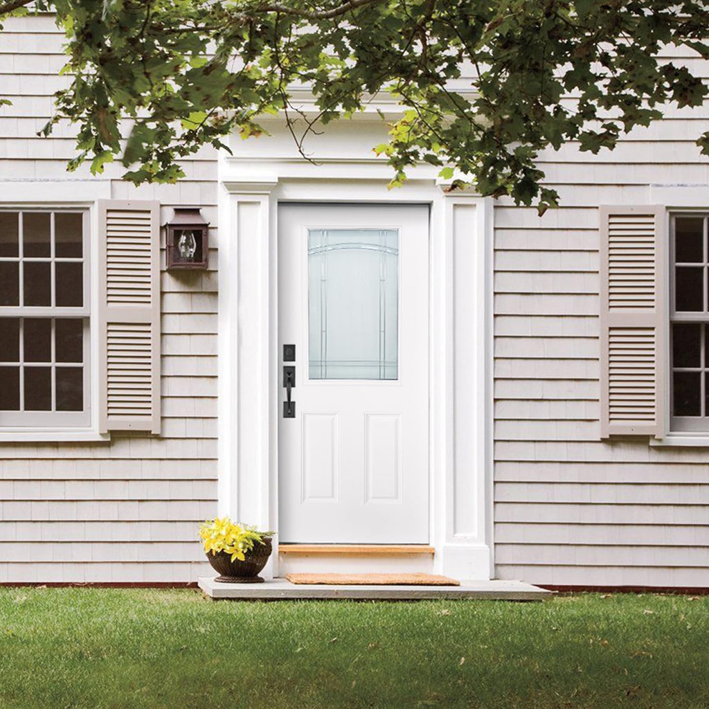 White Fiberglass Prehung 36" x 80" Entry Door B462202