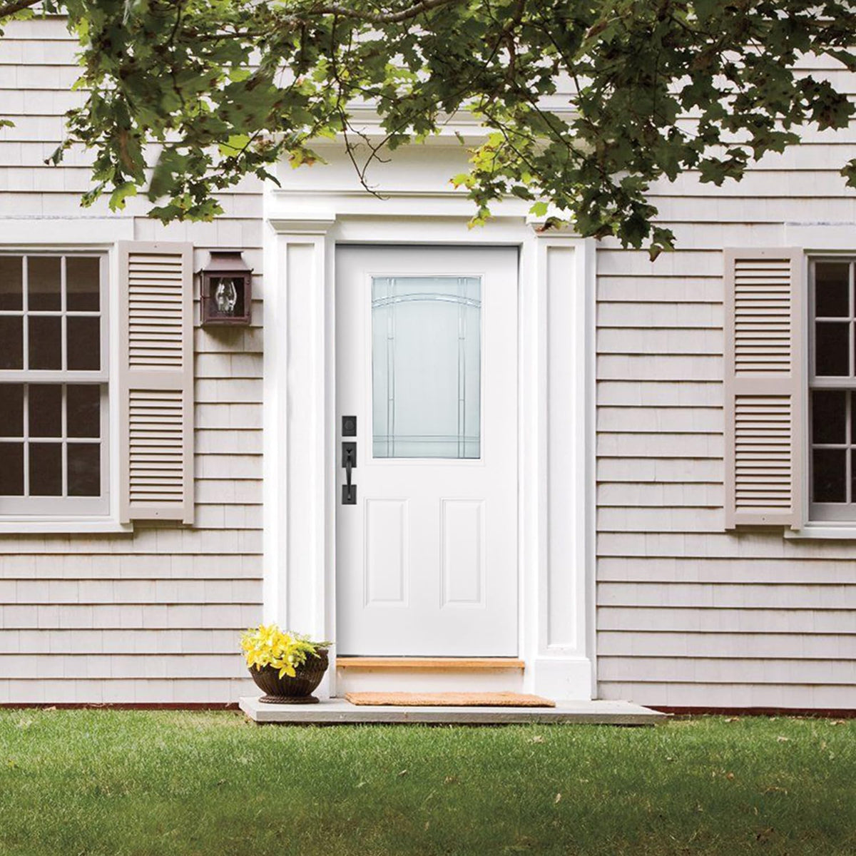 White Fiberglass Prehung 36" x 80" Entry Door B462202