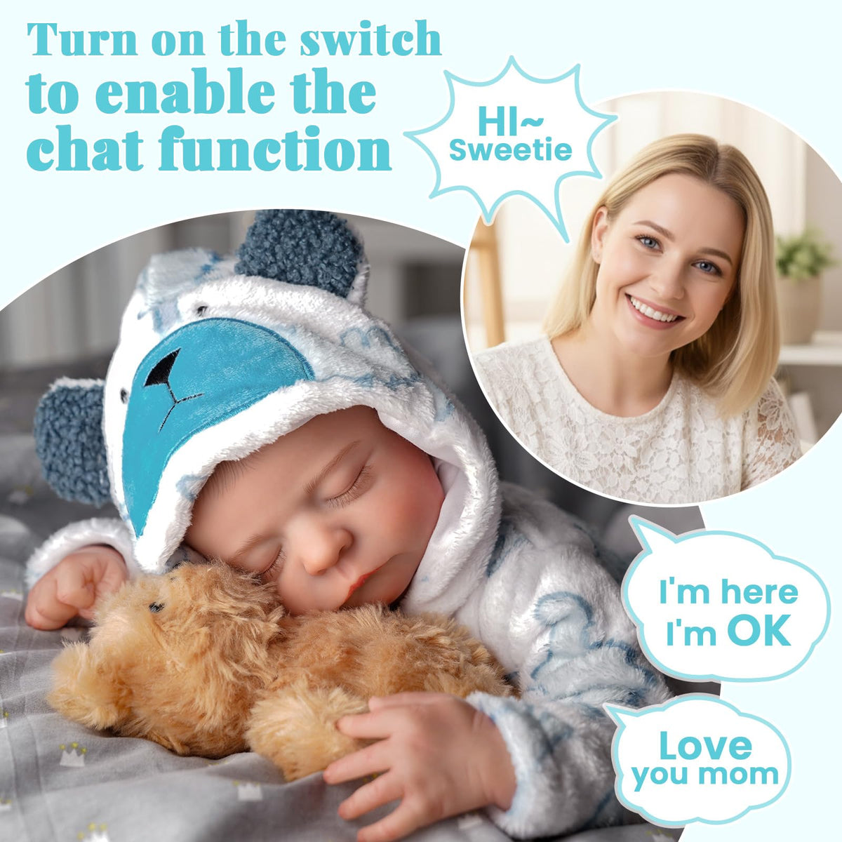 20 Inch 4-in-1 Interactive Baby Doll Z60863