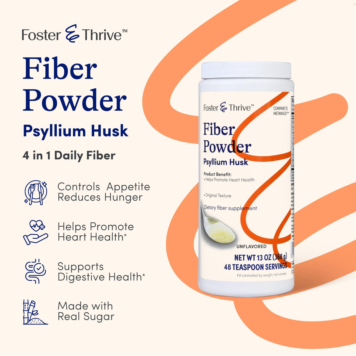 Psyllium Husk Powder Supplement 4-in-1 Fiber S6677