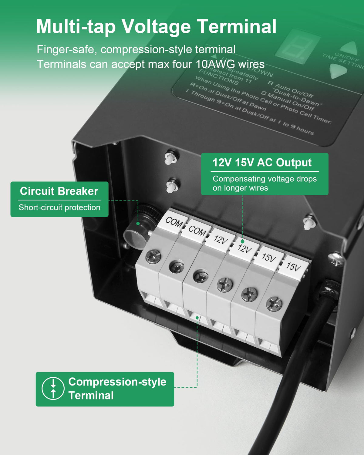 300W Low Voltage Landscape Transformer Stainless Steel Waterproof Y224