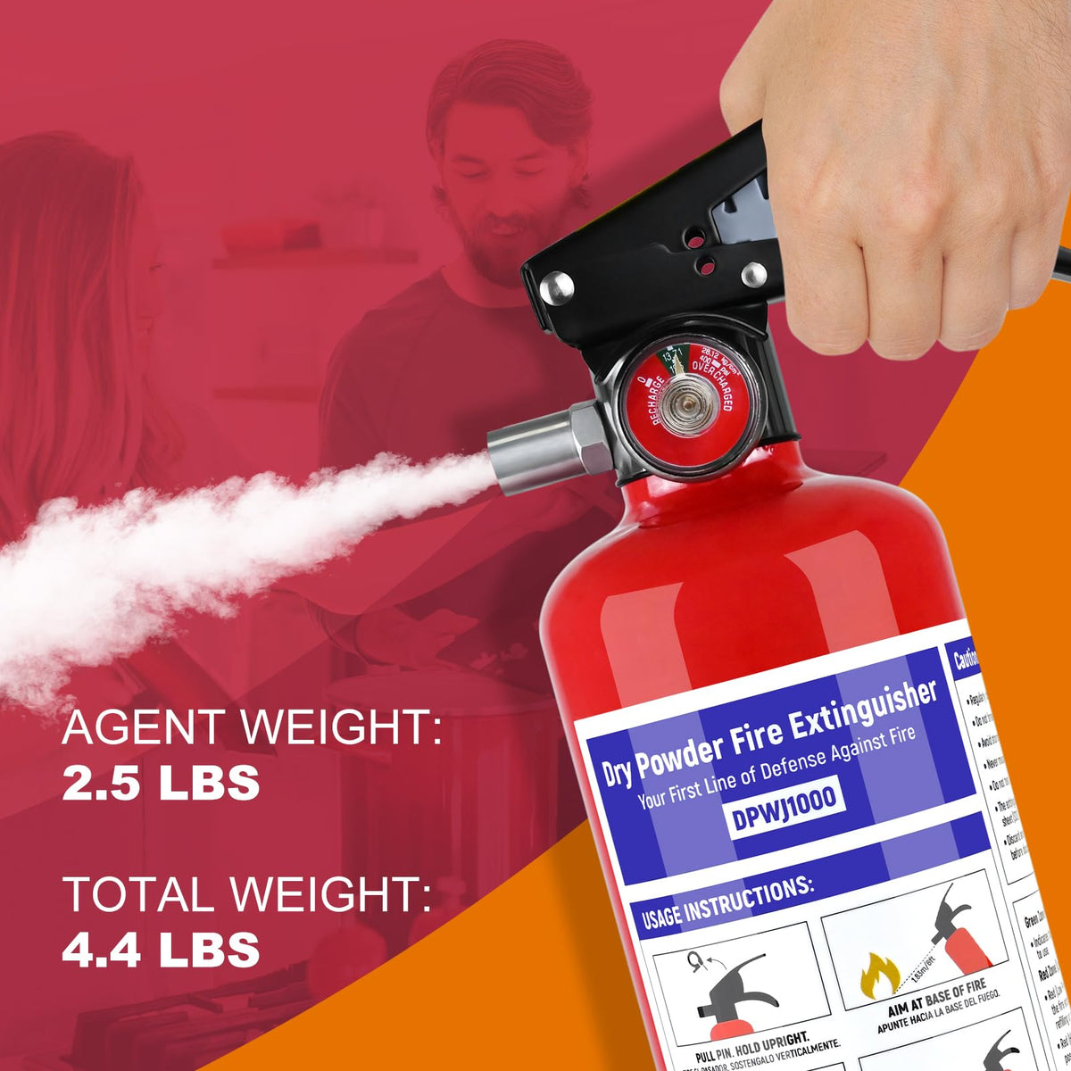 2 Pack 2.5 lb ABC Dry Chemical Fire Extinguisher R50439
