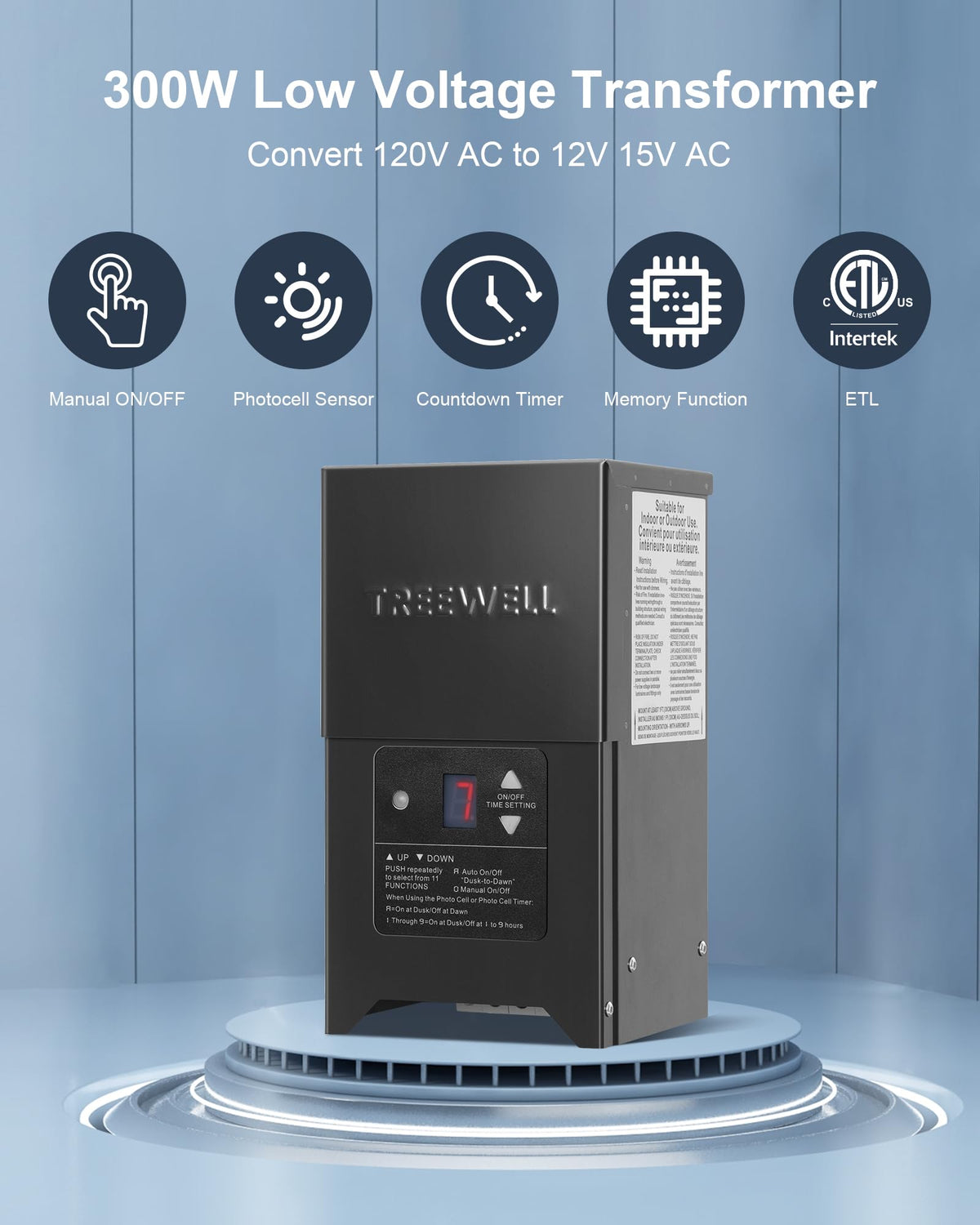 300W Low Voltage Landscape Transformer Stainless Steel Waterproof Y224