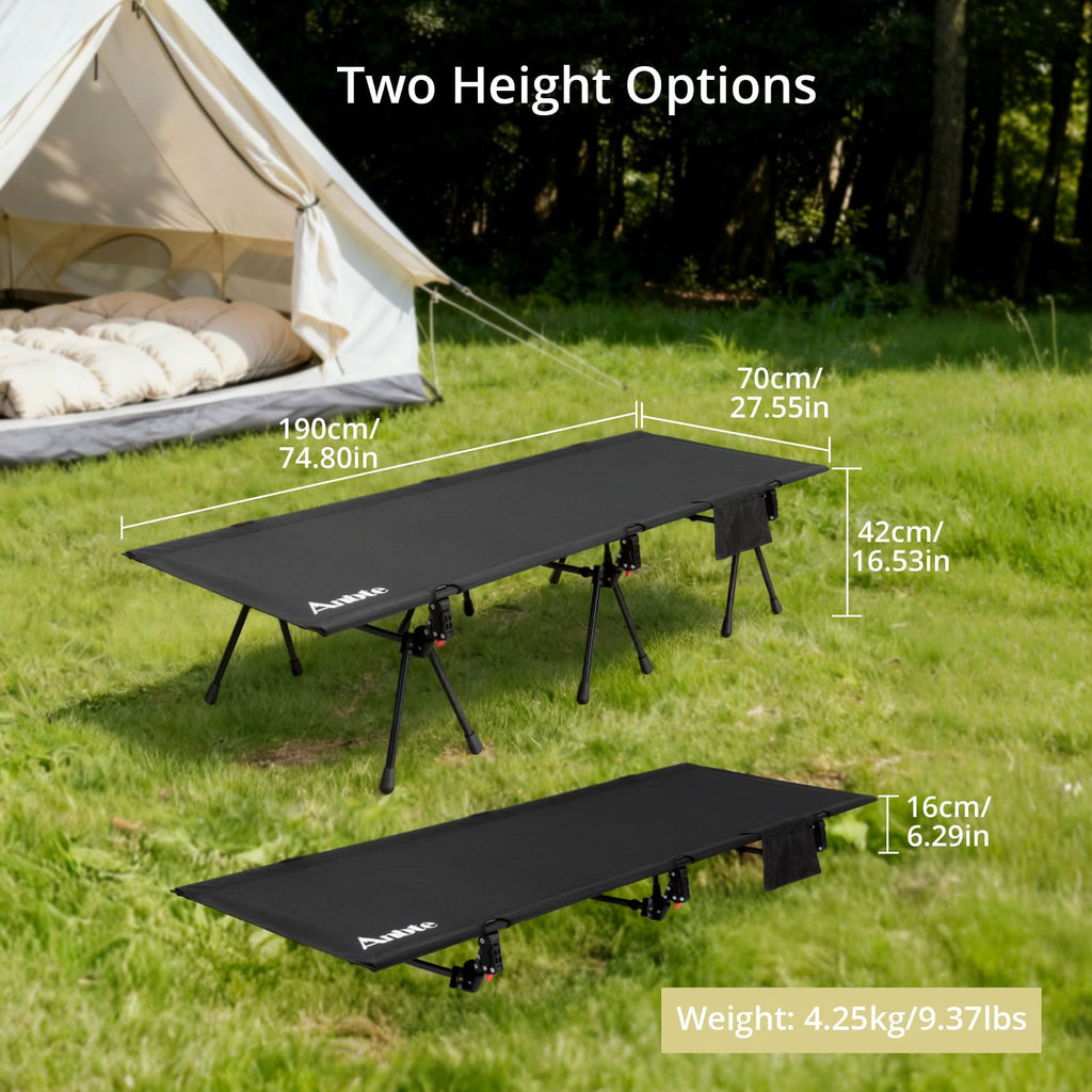 Height Adjustable Camping Cot 400 lbs F698