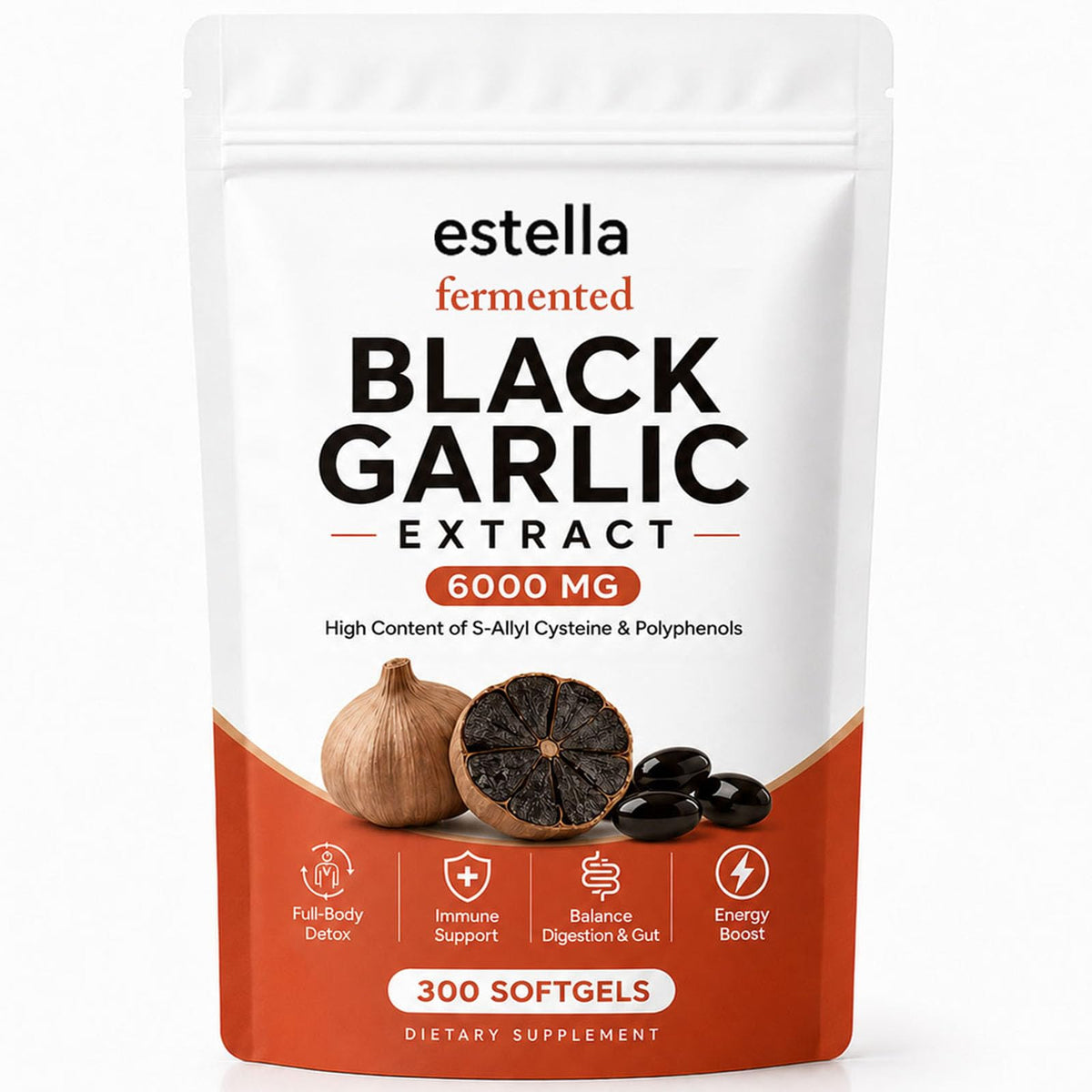 Fermented Black Garlic Extract Softgels, Vegan, Non-GMO, 300 Count L19569