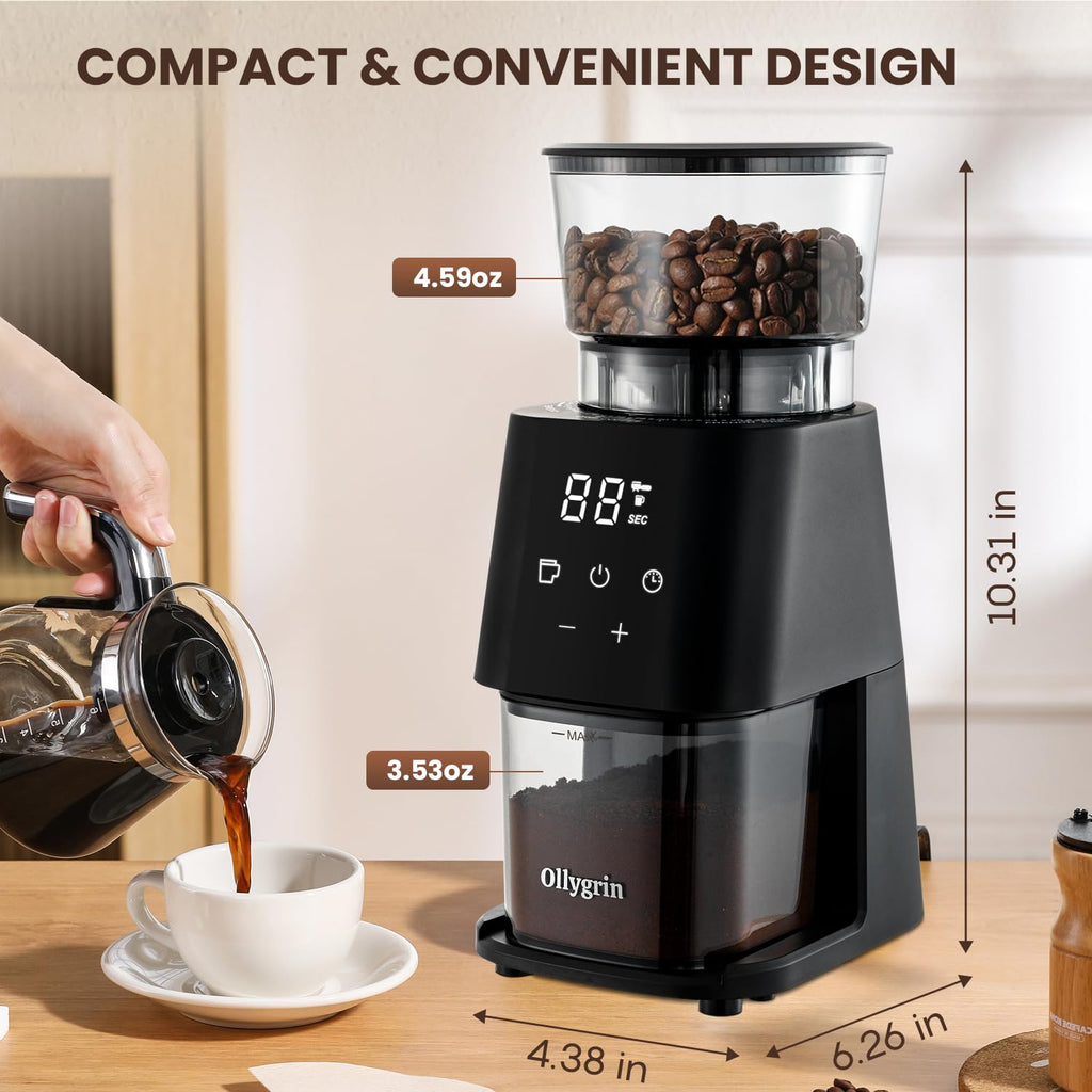 Electric Conical Burr Coffee Grinder, 30 Grind Settings, Black V4293