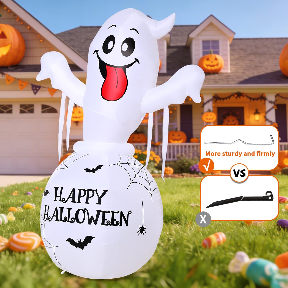 6FT Halloween Inflatables Ghost Yard Decor A5859