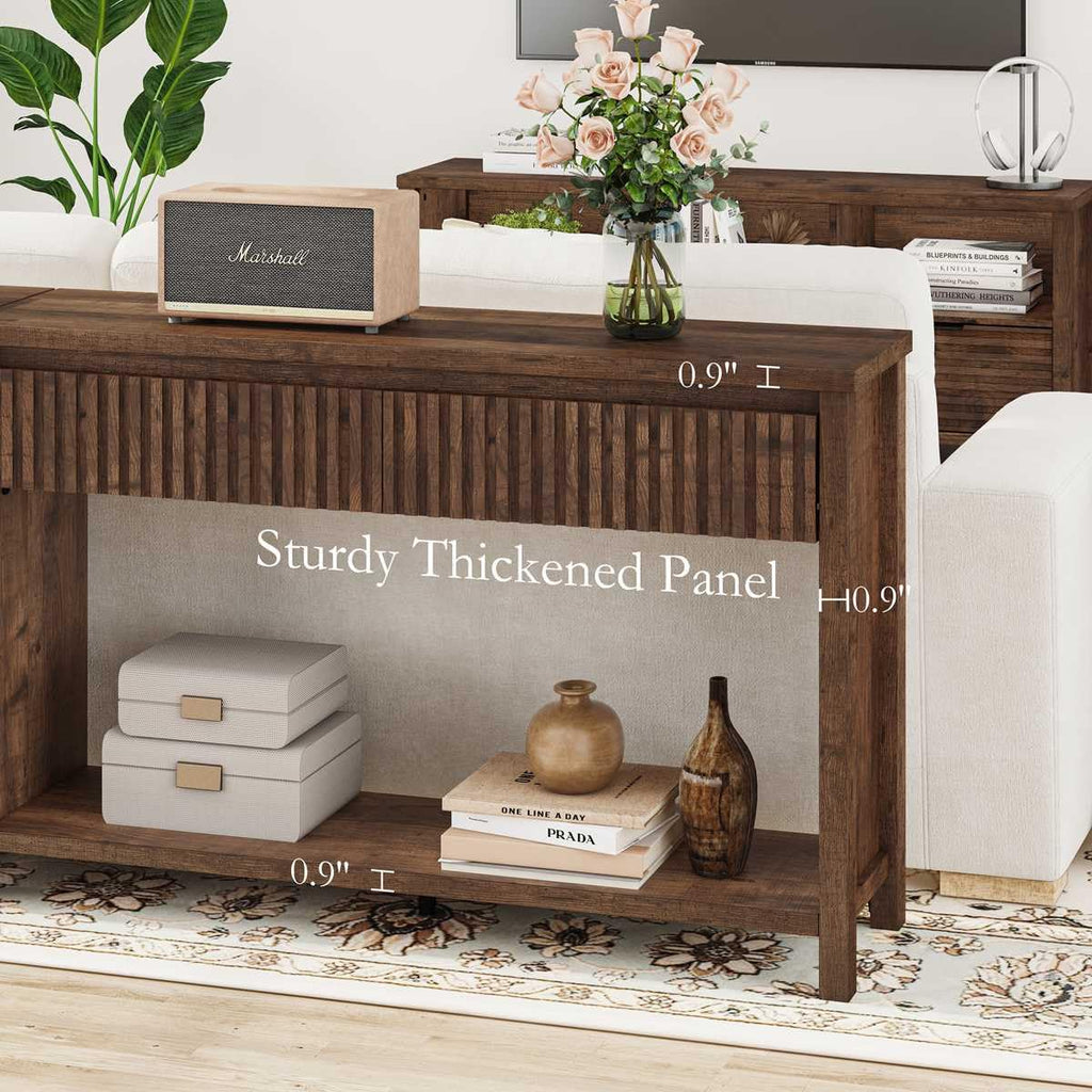 Rustic Oak Console Table with 2 Drawers N430030