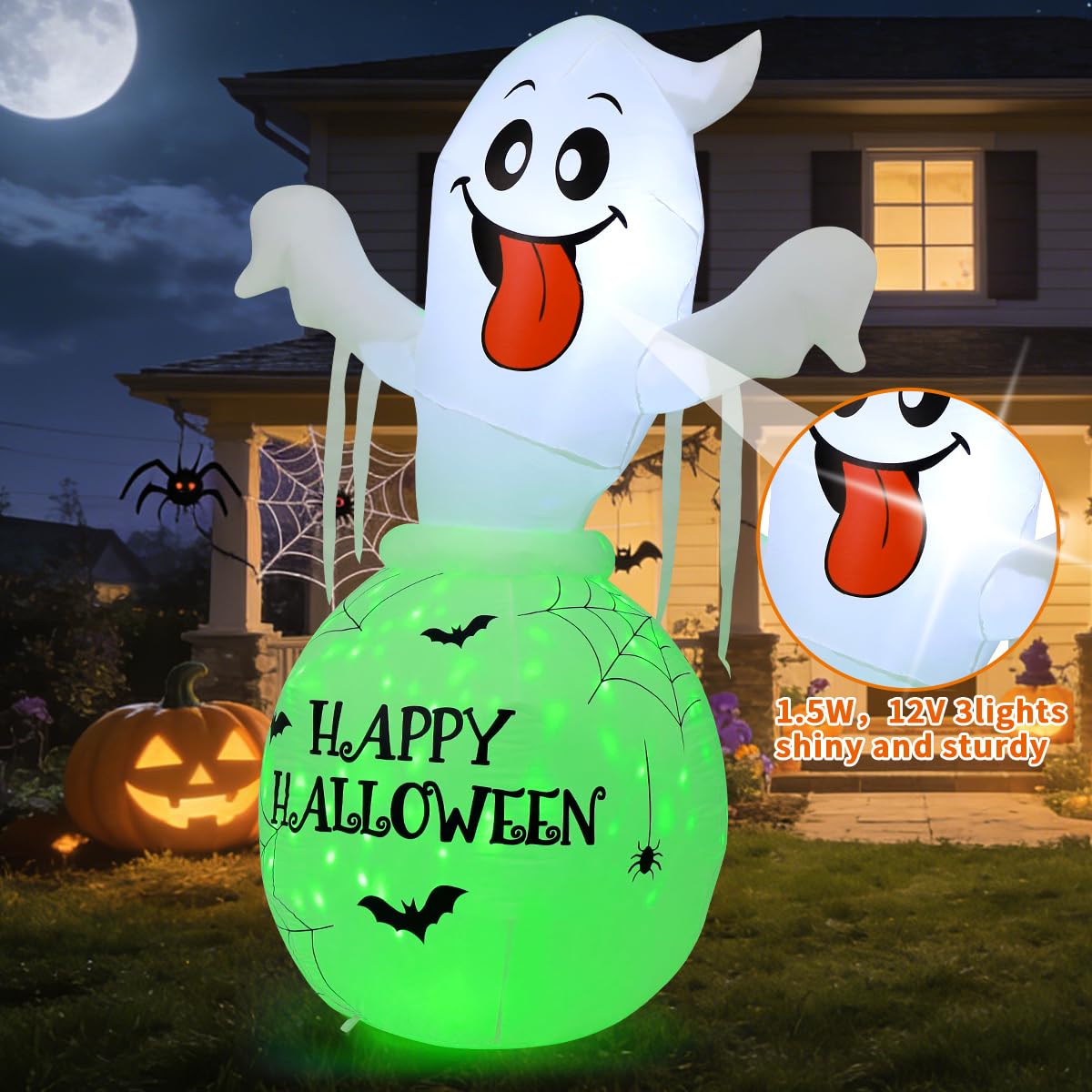 6FT Halloween Inflatables Ghost Yard Decor A5859