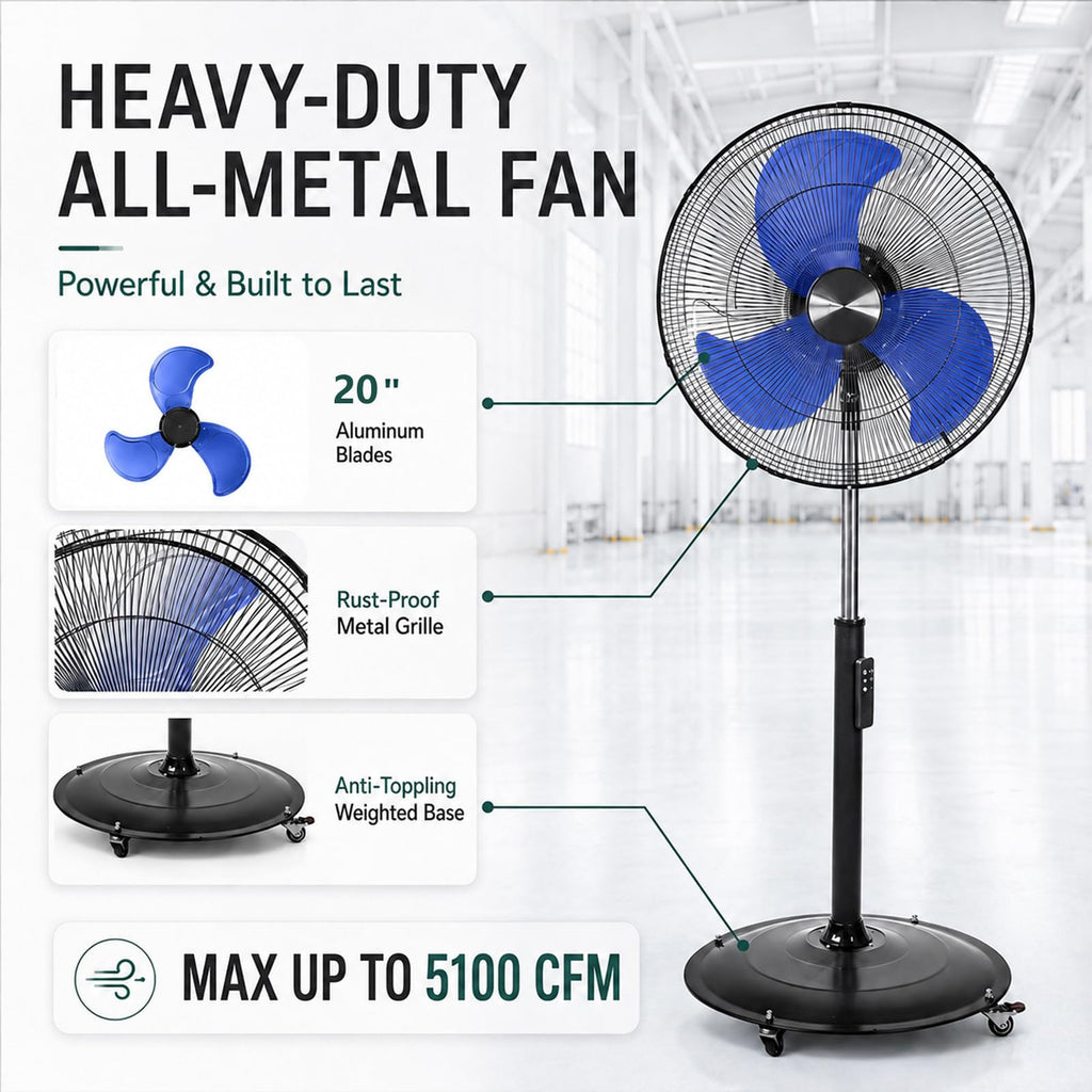 20 Inch Oscillating Pedestal Fan with Remote Control L3966