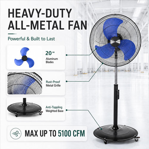 20 Inch Oscillating Pedestal Fan with Remote Control L3966
