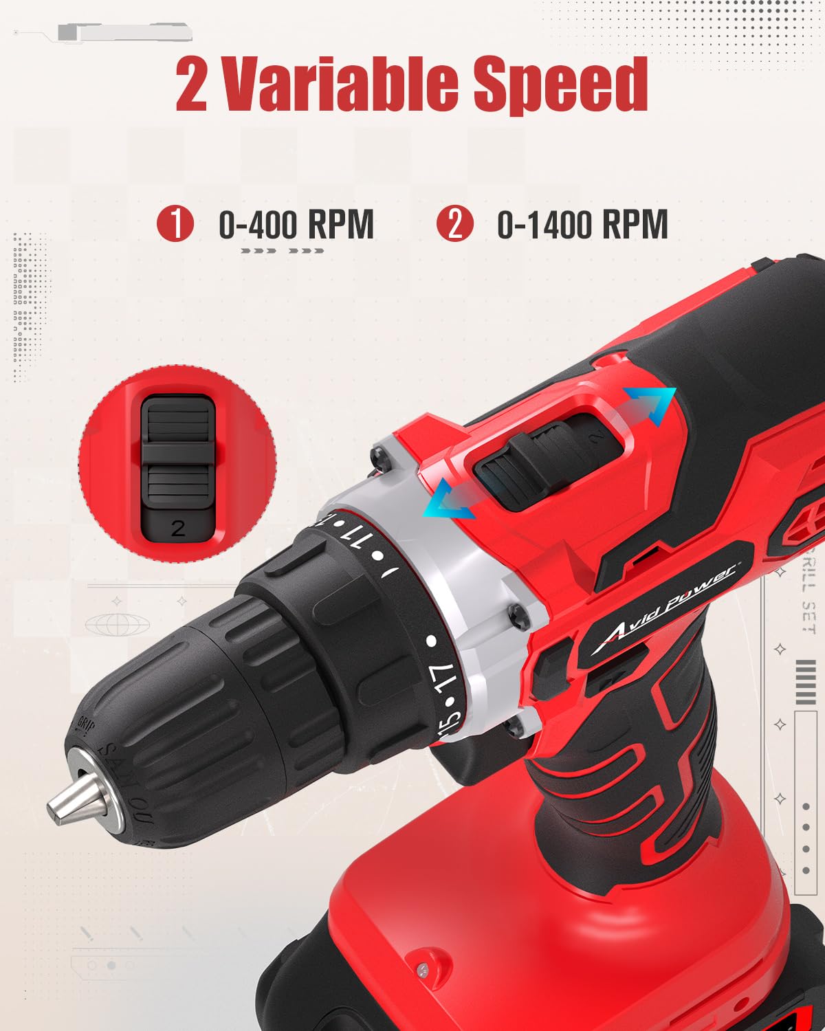 20V Cordless Drill Set with Battery & Charger R7239