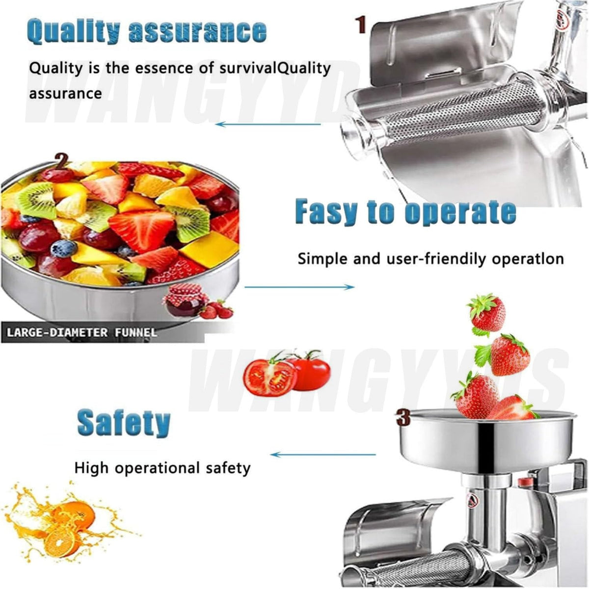 450W Stainless Steel Tomato Strainer W8307