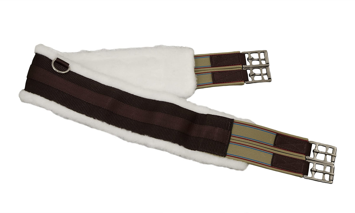 Fleece English Girth with Double Elastic B935
