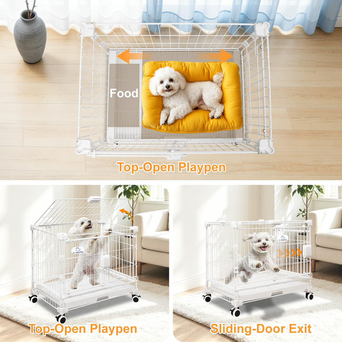 24 Inch White Puppy Crate X559