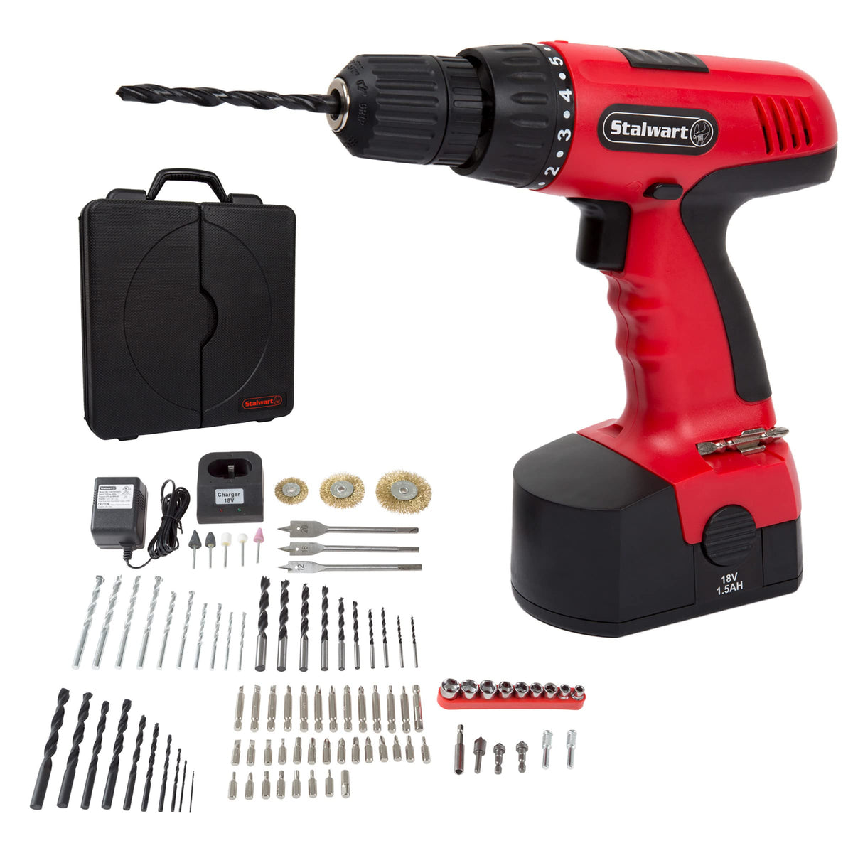 18V Cordless Power Drill Set 89-Piece Kit with Battery and Charger I194