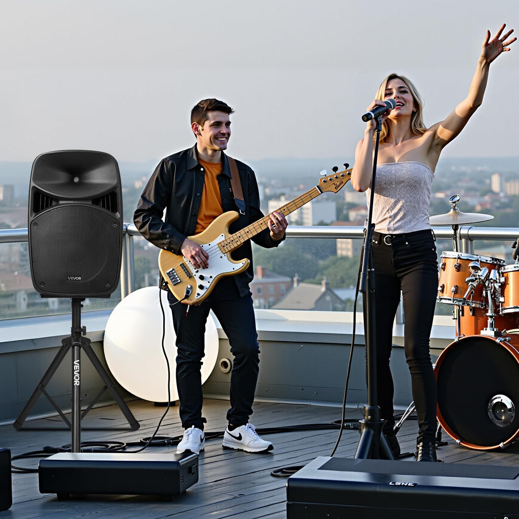 Portable PA System with Dual Speakers and Microphone J1875