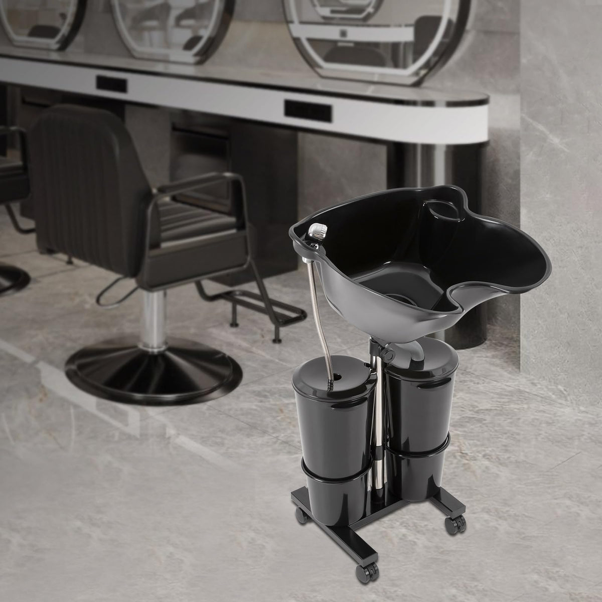 Portable Shampoo Bowl with Electric Pump and Foot Pedal P8340
