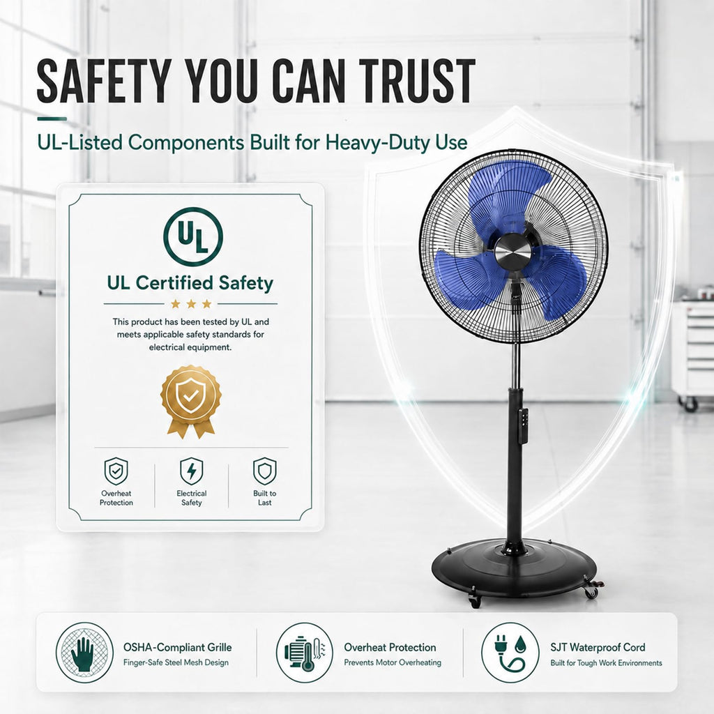 20 Inch Oscillating Pedestal Fan with Remote Control L3966