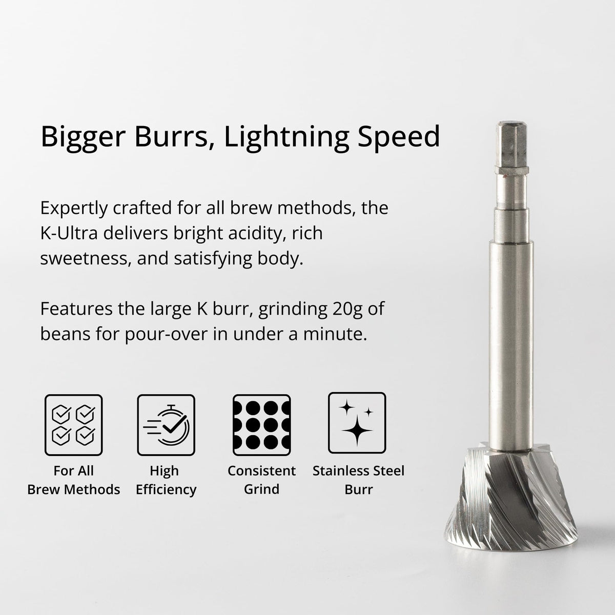 Manual Coffee Grinder Silver with Carrying Case Stainless Steel Conical Burr B823