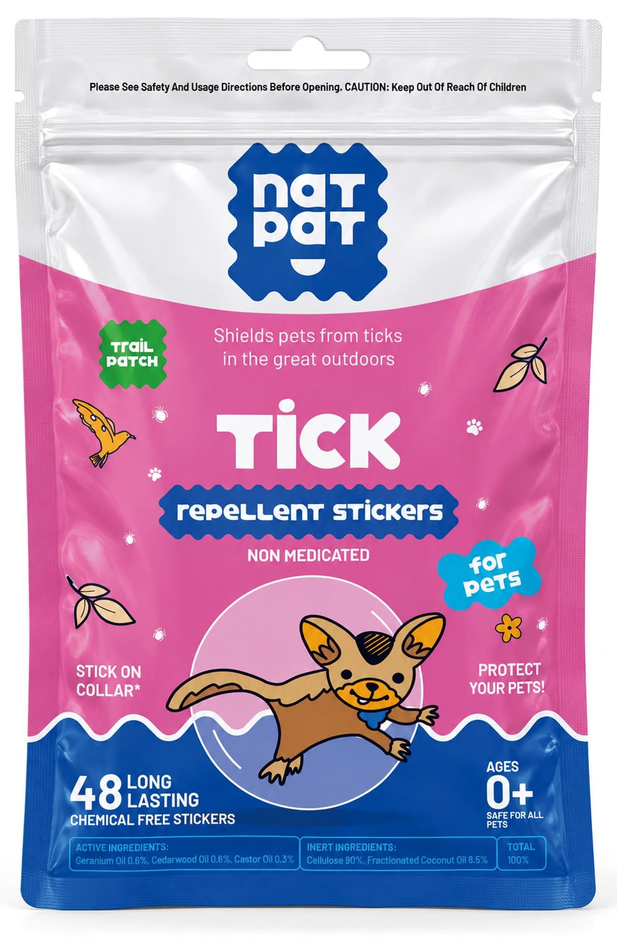 Tick Repellent Pet Patches for Dogs and Cats, 48 Count C413