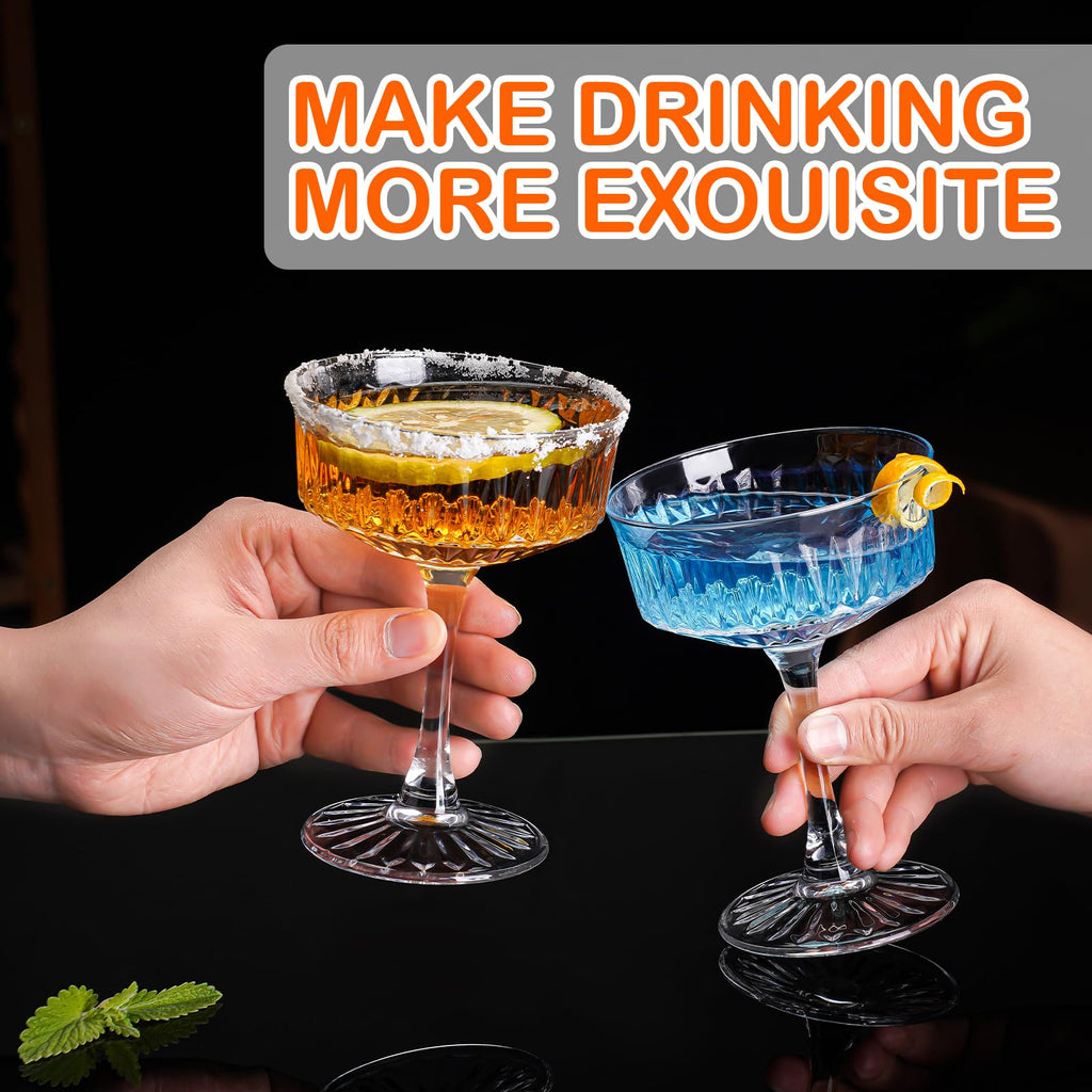 Crystal Coupe Glasses Set of 6, 6.8oz Cocktail Glasses W898