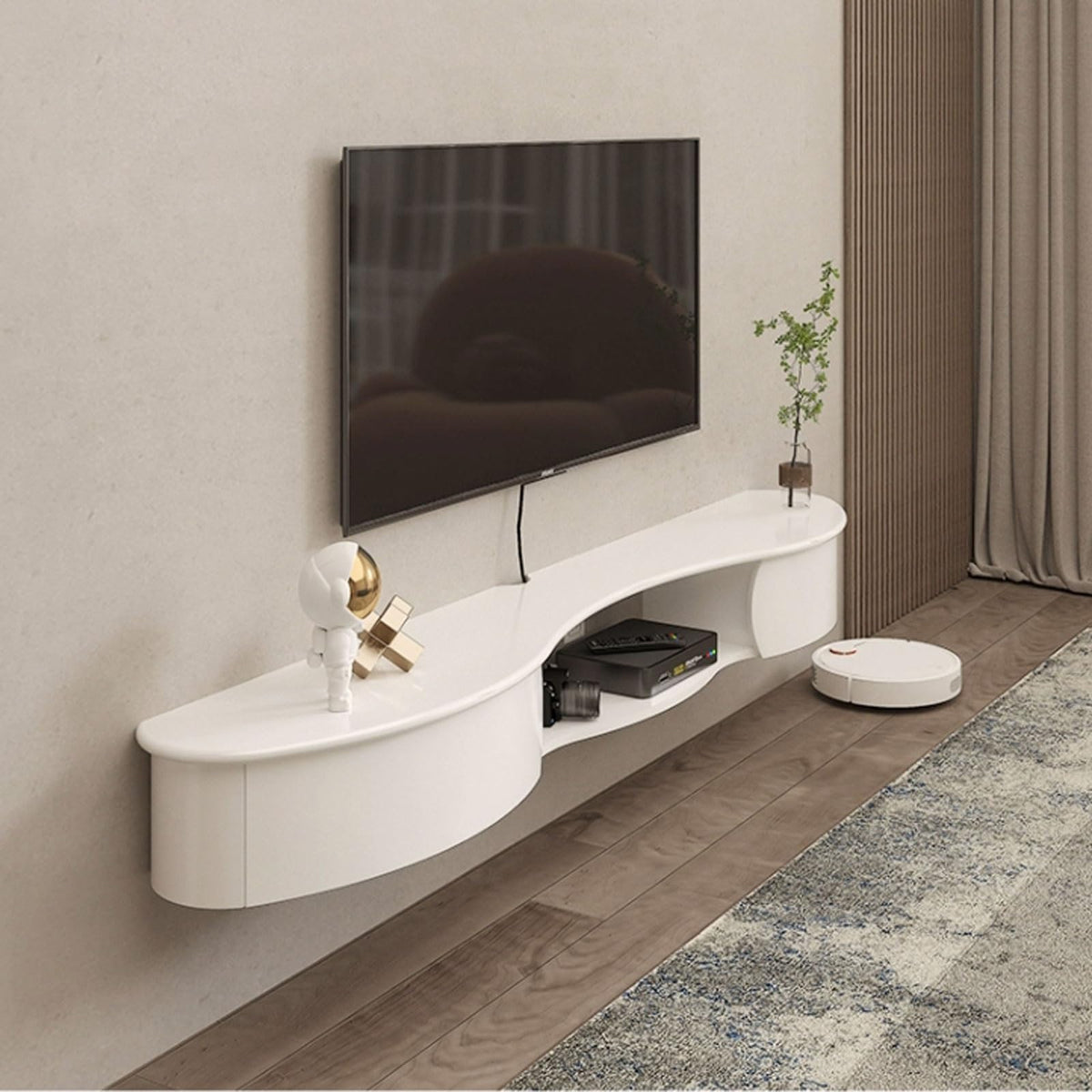 67'' Wall Mounted TV Stand with Drawers and Open Storage Shelf M343461