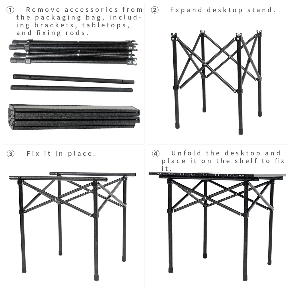 Portable Aluminum Folding Camping Table with Carry Bag B46385