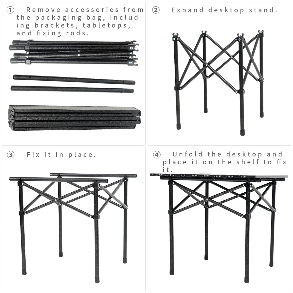 Portable Aluminum Folding Camping Table with Carry Bag B46385