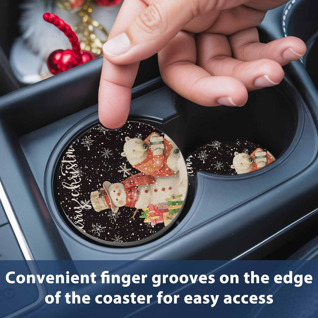 Absorbent Ceramic Stone Car Coasters Set of 2 B798874