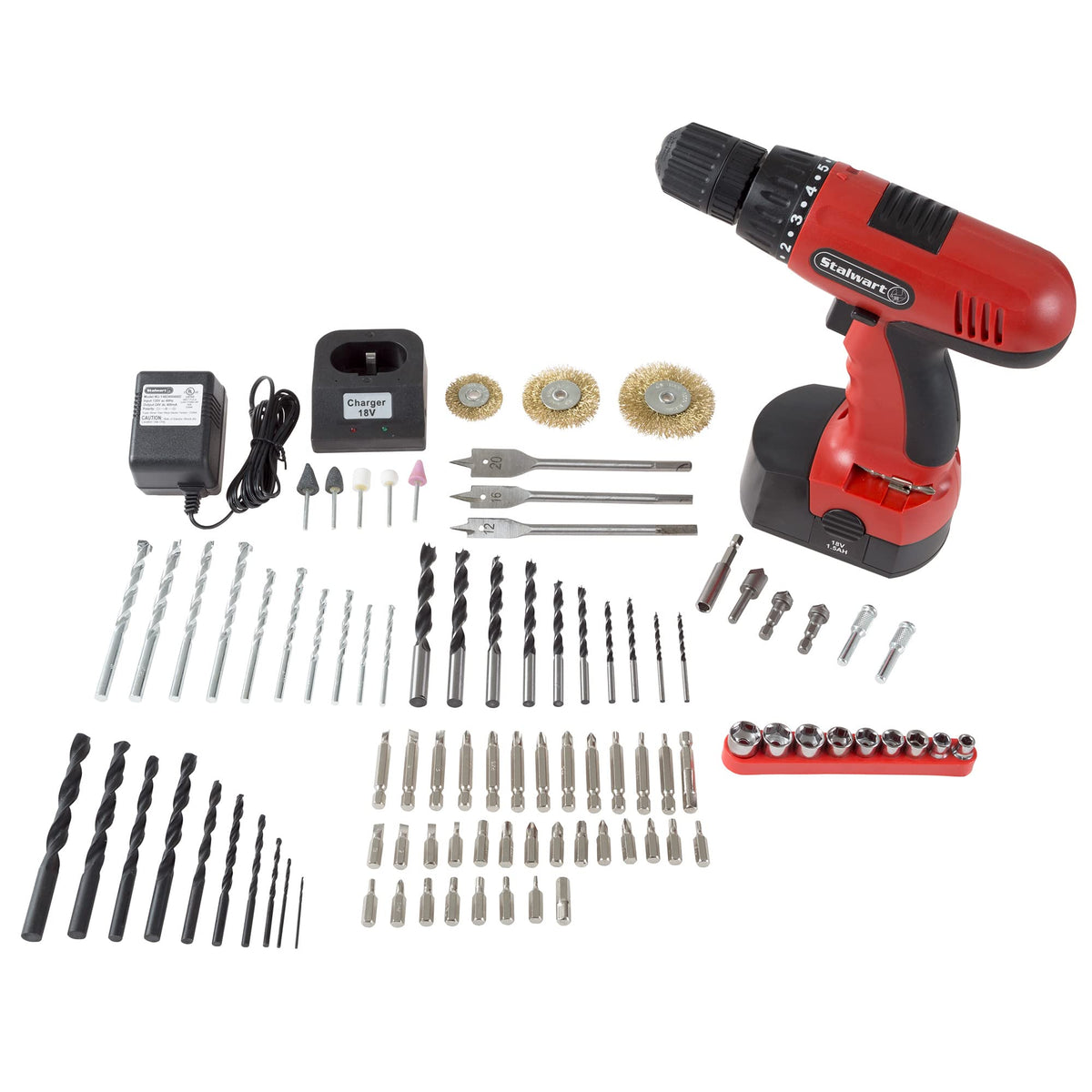 18V Cordless Power Drill Set 89-Piece Kit with Battery and Charger I194