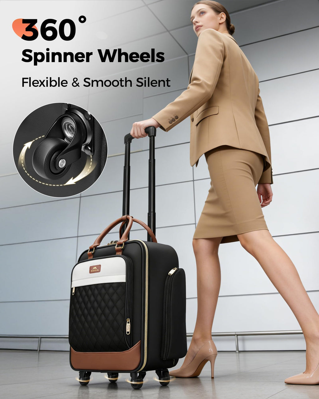 16" Rolling Underseat Carry On Luggage with Wheels I855441