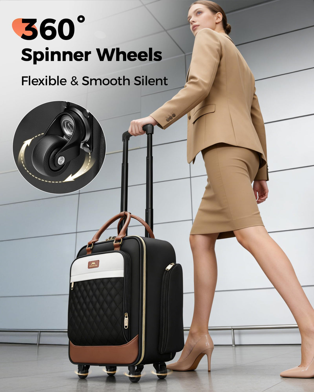 16" Rolling Underseat Carry On Luggage with Wheels I855441