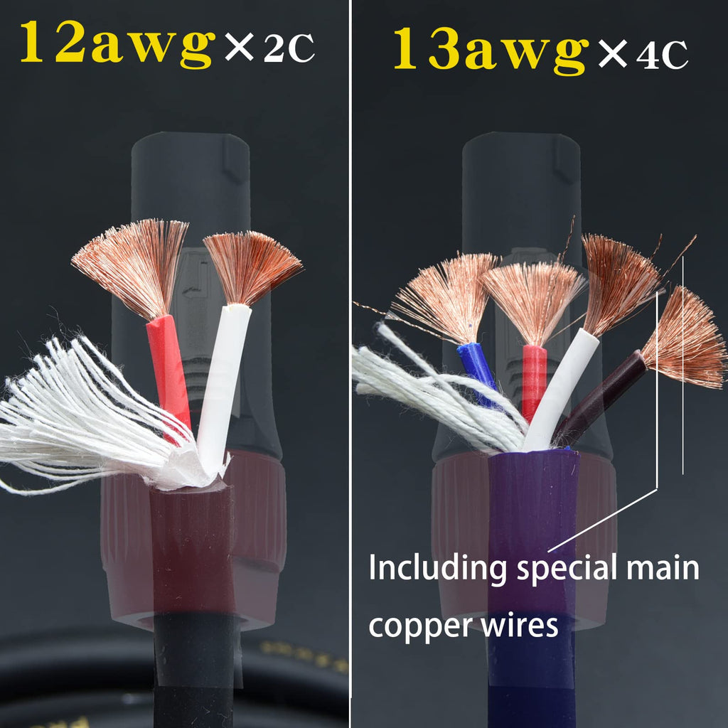 Heavy Duty 2Pack Speakon to Speakon Male Speaker Wire Cable 12awg 15ft V41884