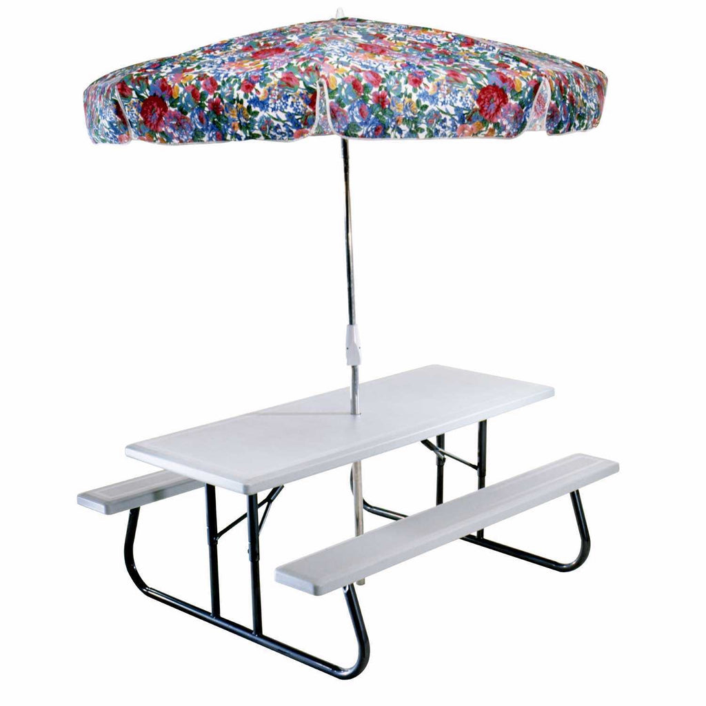 Folding Picnic Table 6 Feet White Granite C20687