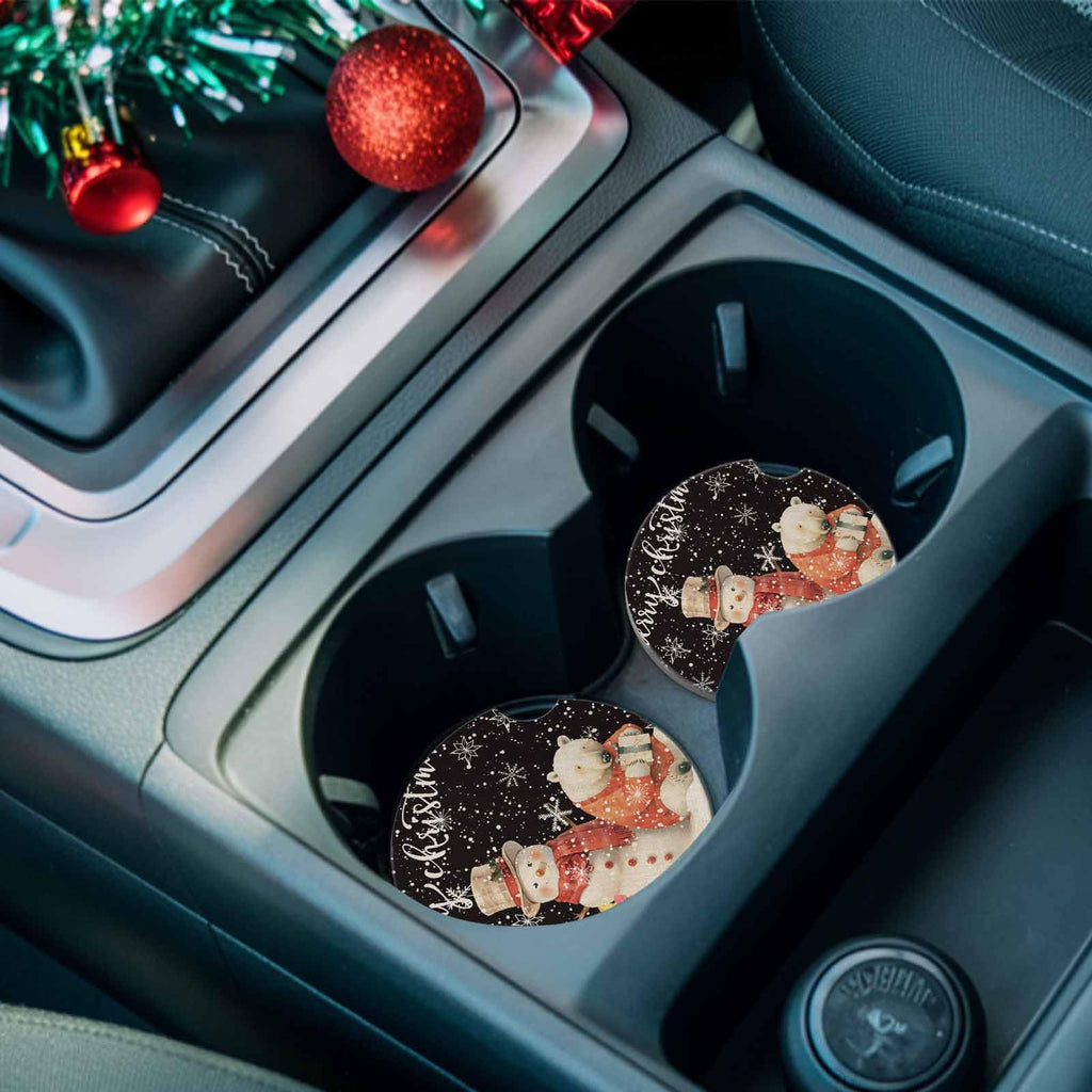 Absorbent Ceramic Stone Car Coasters Set of 2 B798874