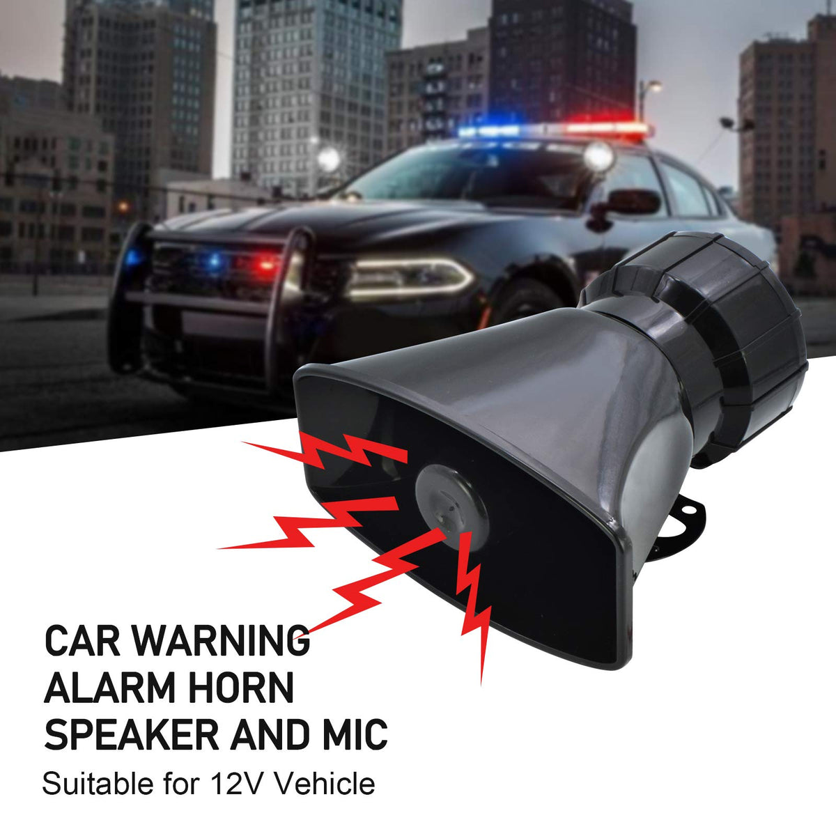 100W 7 Tones Wired Handheld Microphone Car Siren Speaker N826956