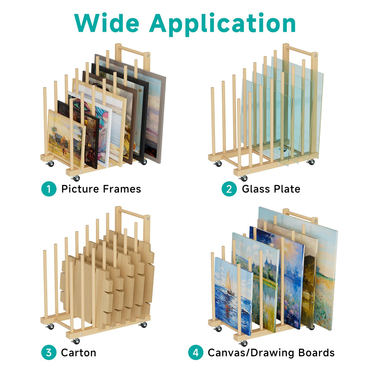 Canvas Storage Rack with Wheels and Handle X577433