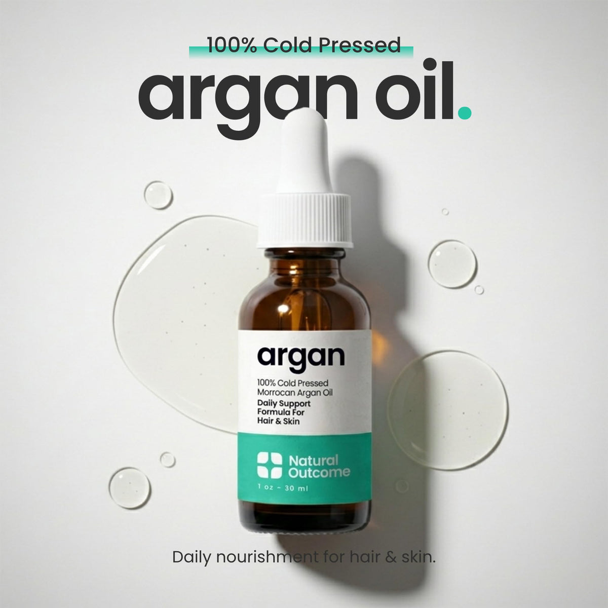 Argan Oil 100% Pure Moroccan Cold-Pressed Face, Body and Hair Oil 1 oz N42058