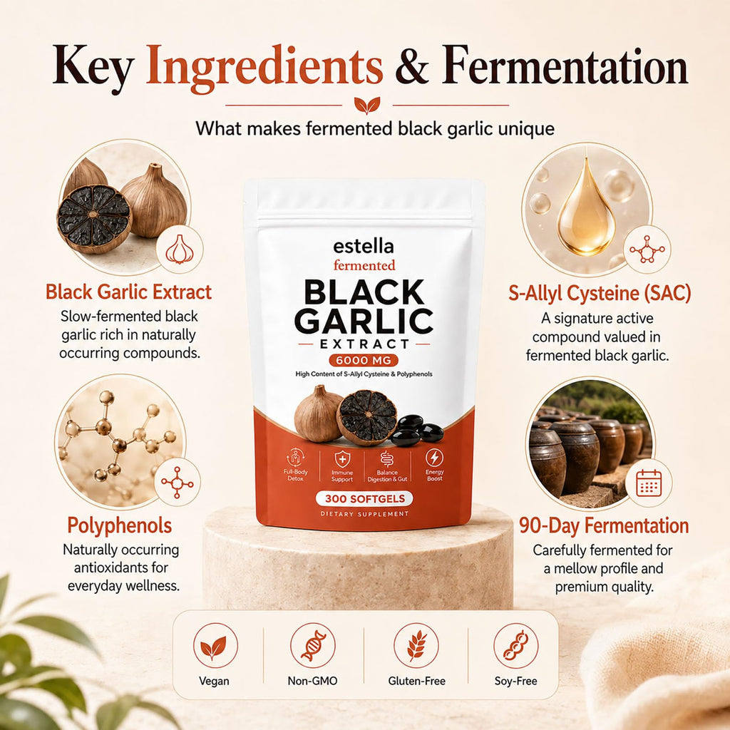 Fermented Black Garlic Extract Softgels, Vegan, Non-GMO, 300 Count L19569