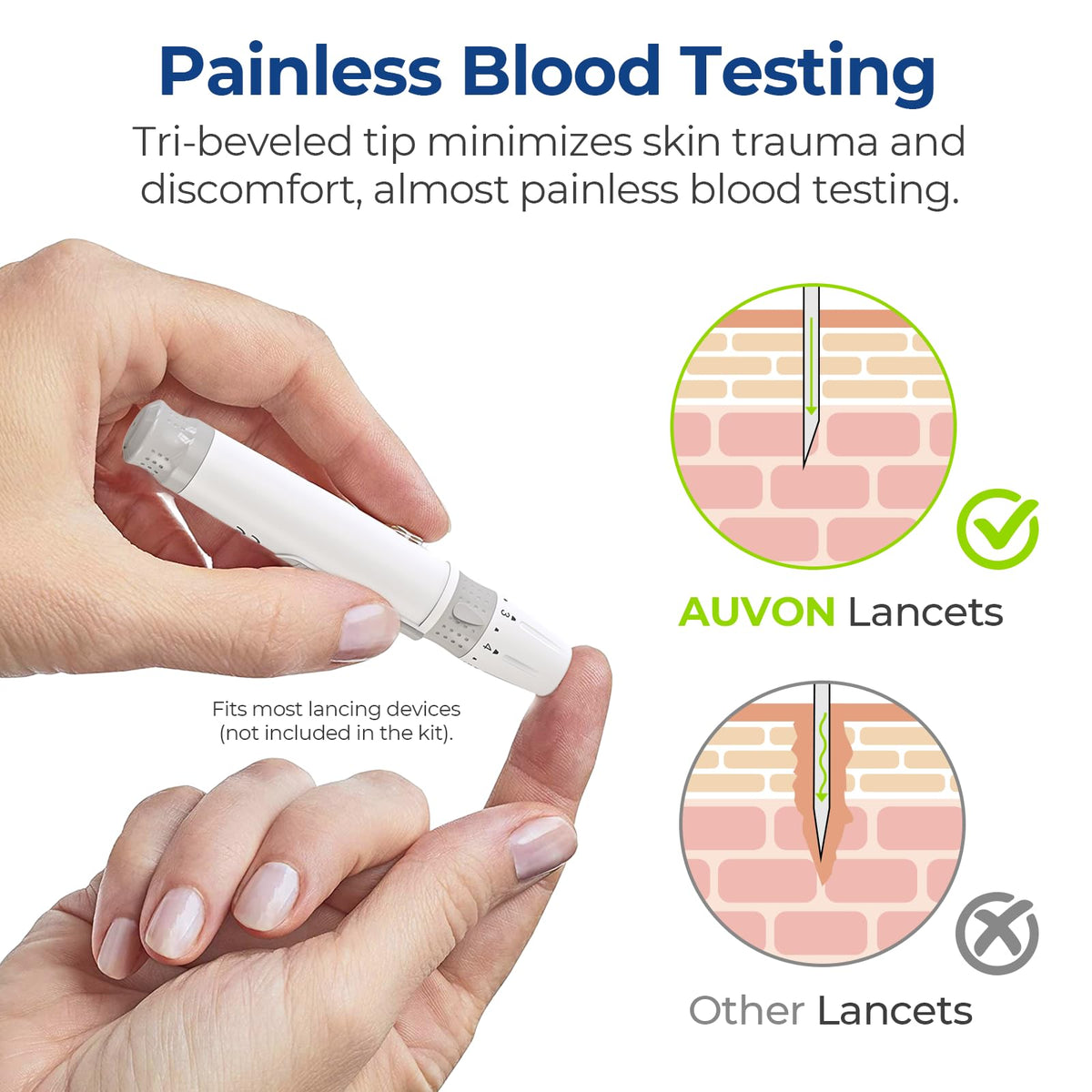 Blood Glucose Test Strips & Lancets Kit, 100 Pack, 30 Gauge H8754