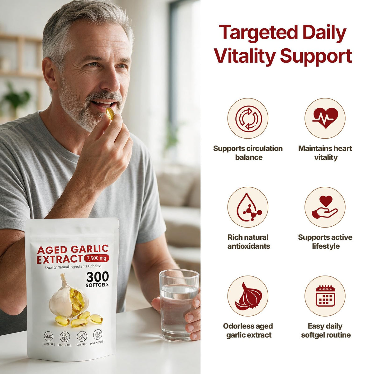 Odorless Garlic Supplement 300 Capsules D463518