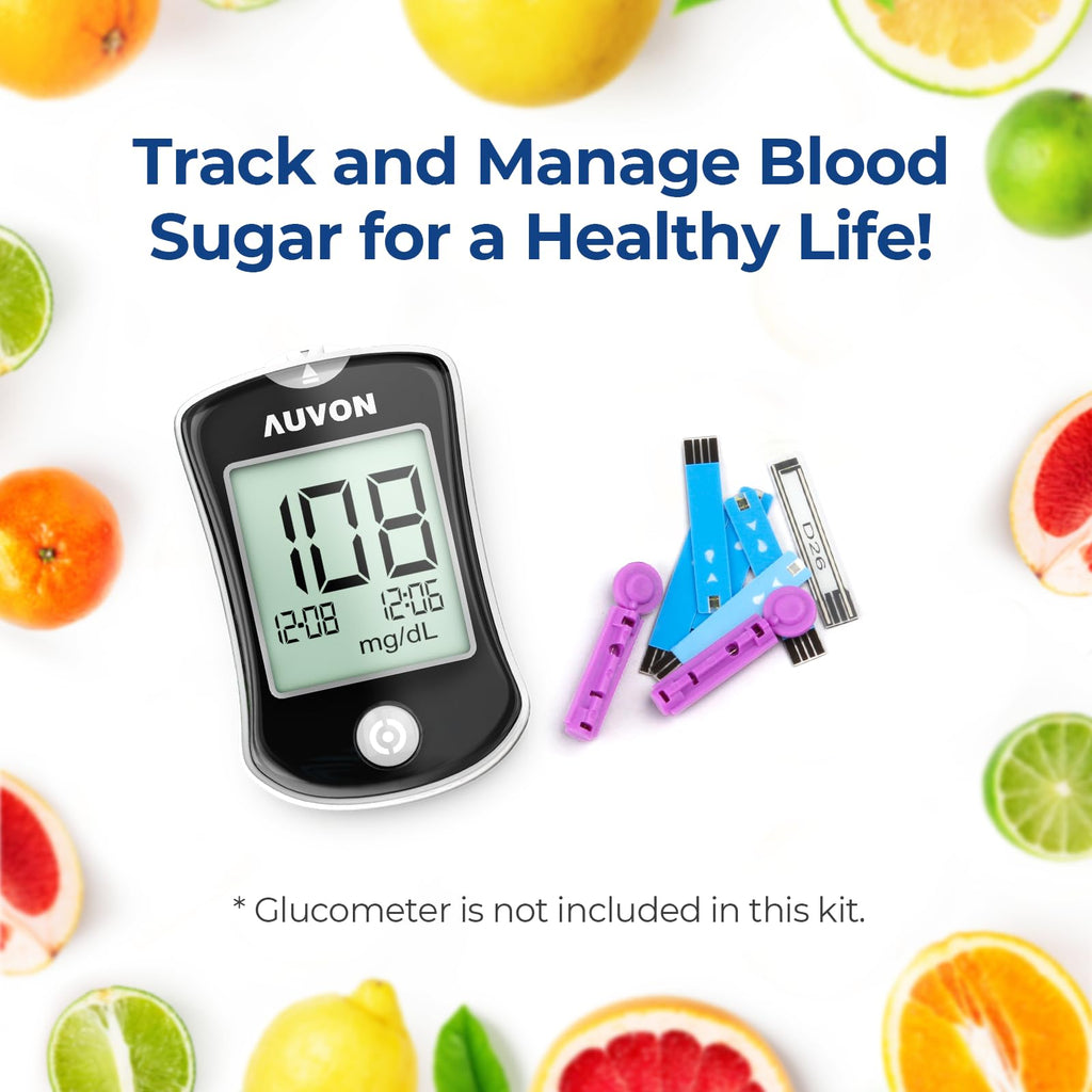 Blood Glucose Test Strips & Lancets Kit, 100 Pack, 30 Gauge H8754