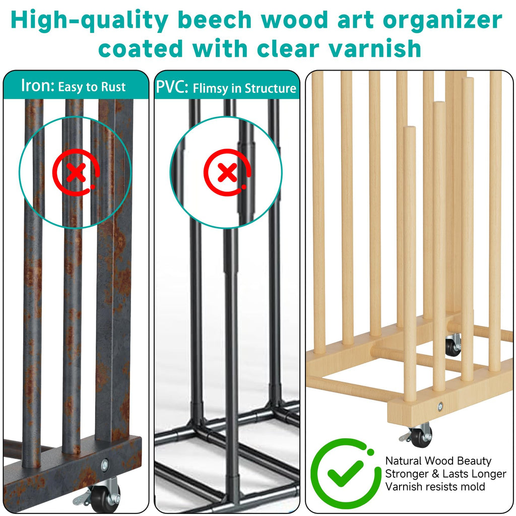Canvas Storage Rack with Wheels and Handle X577433