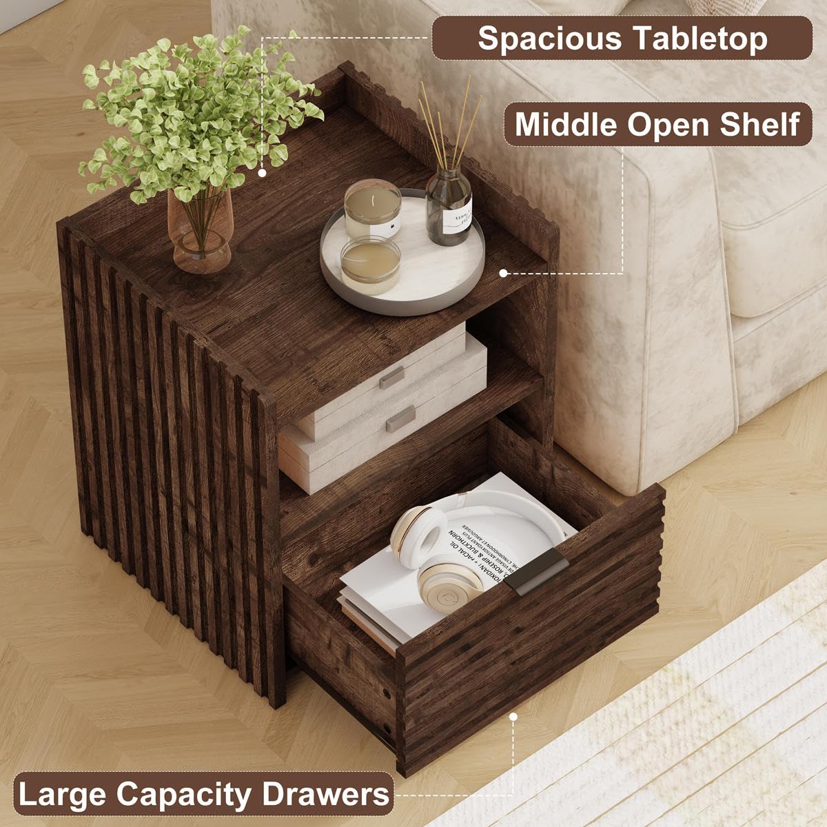Rustic Oak Console Table with 2 Drawers N430030