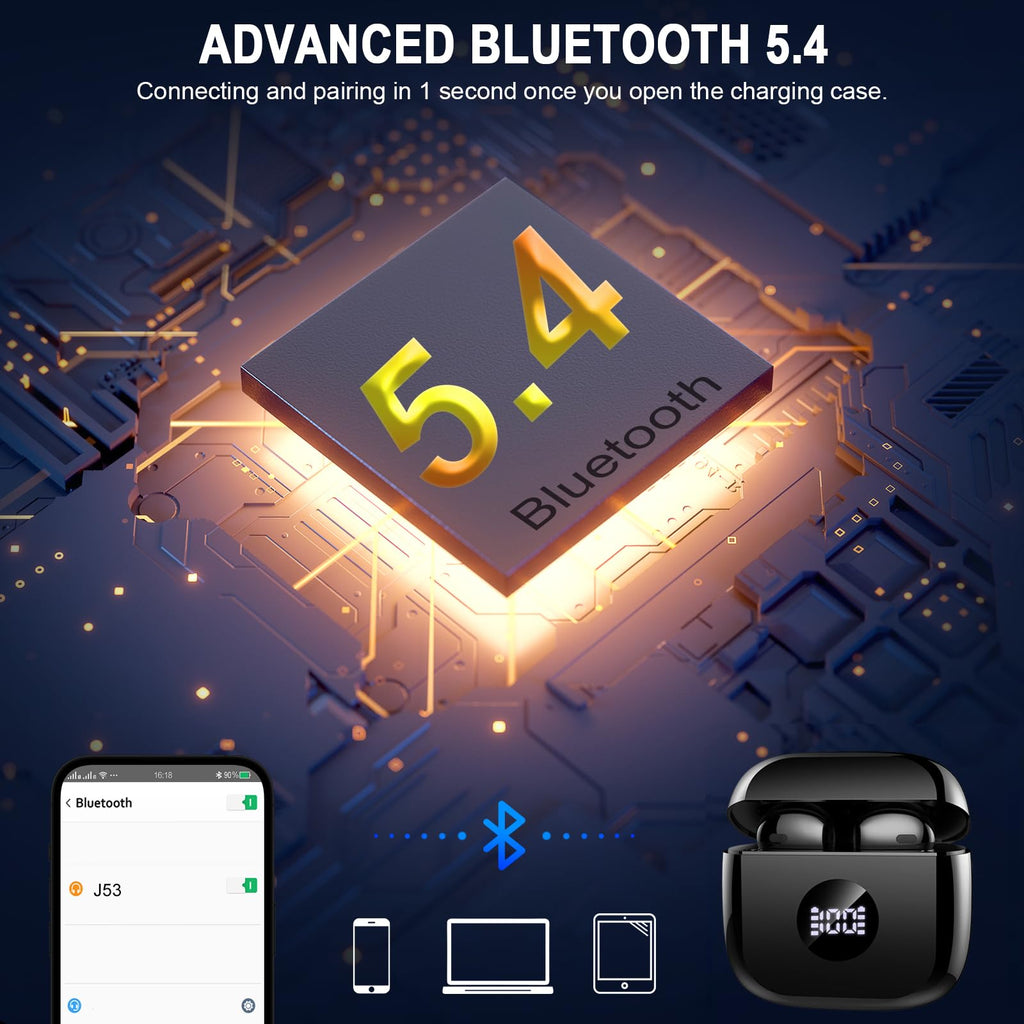 Black and Purple Wireless Earbuds D7513