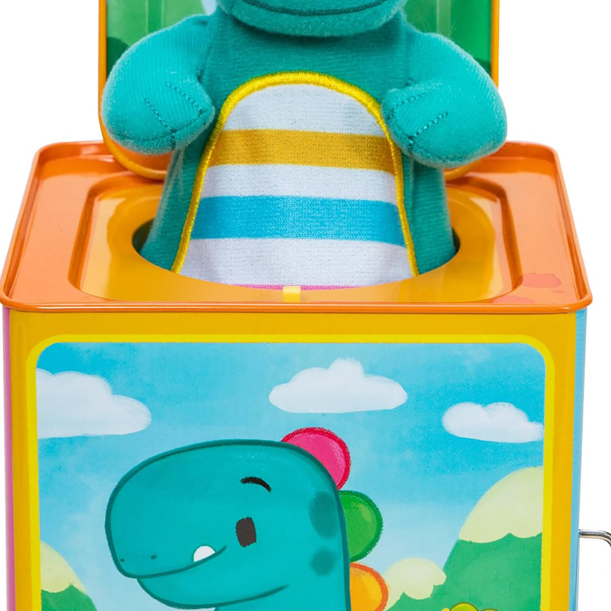 Baby Dino Jack in The Box Tin Musical Popping Toy Z6550