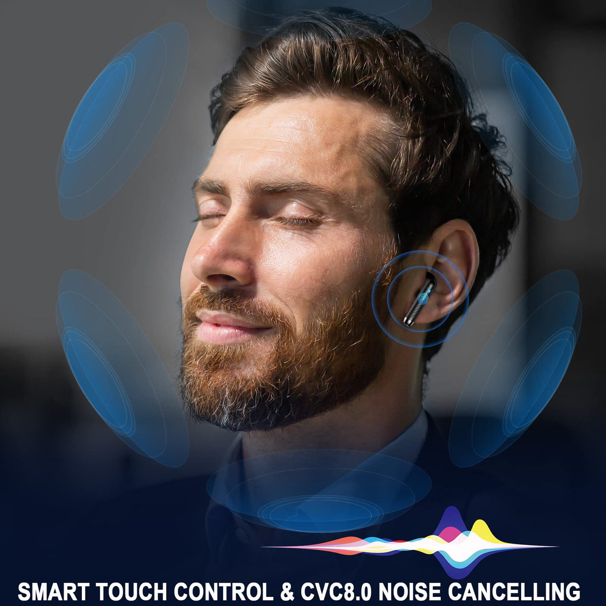 Black and Purple Wireless Earbuds D7513